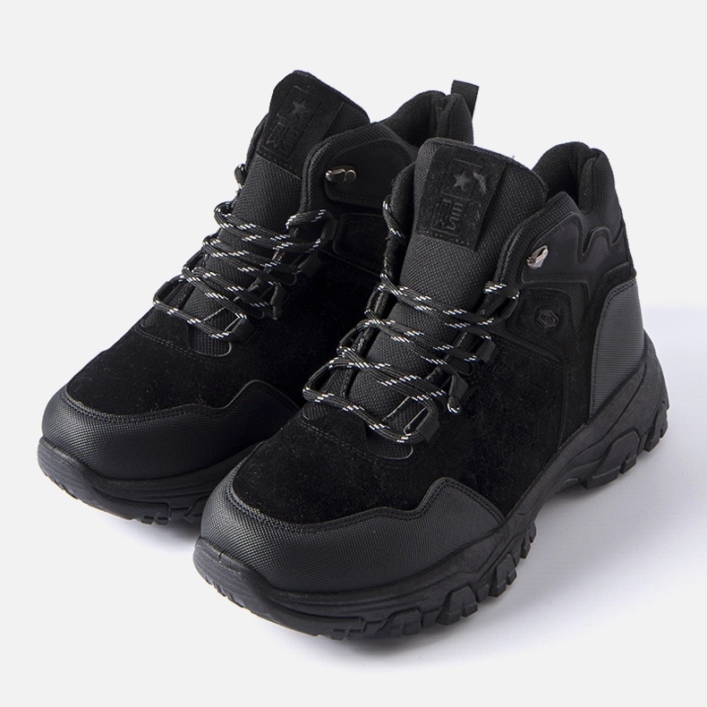 Schwarze, isolierte Herren-Ponte-Stiefel aus Öko-Wildleder 1