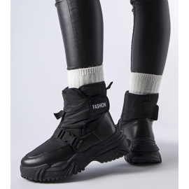 Schwarze, isolierte Schneestiefel von Mernicco mit Klettverschluss 1