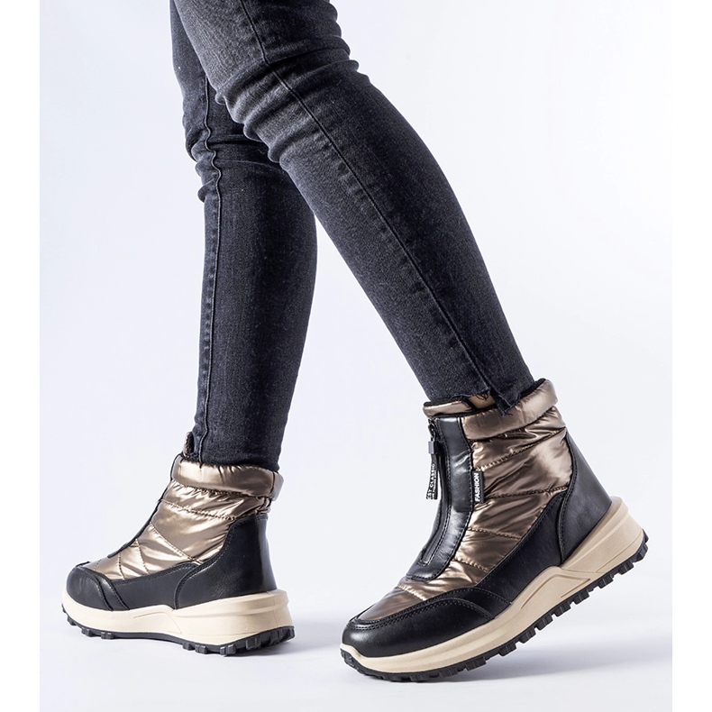 Ritter braune isolierte Schneestiefel mit Reißverschluss 1