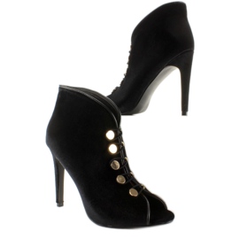 Pumps aus Samt mit offener Spitze 1129 Schwarz 2