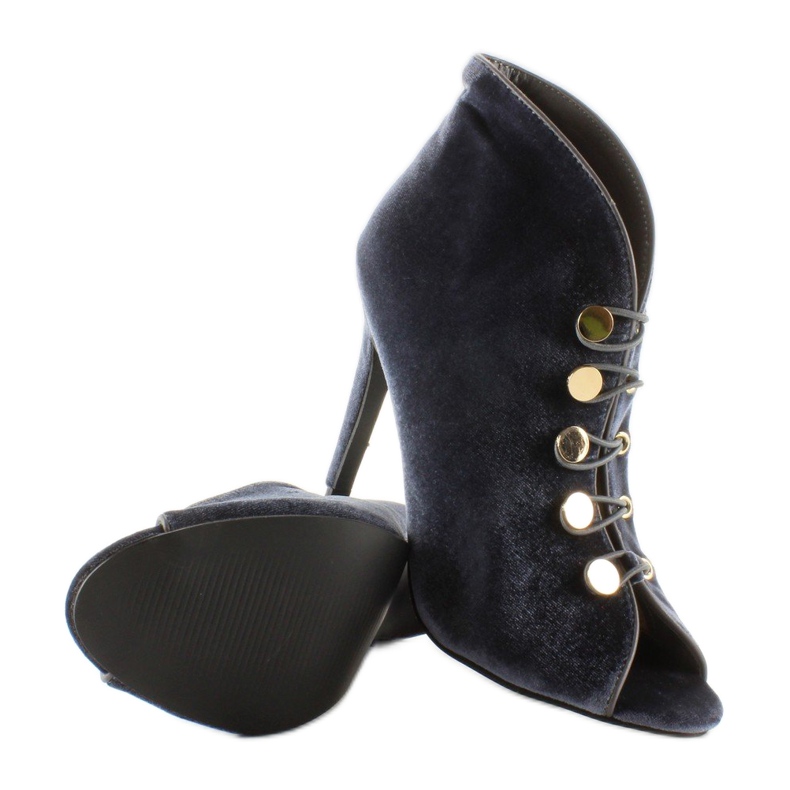 Samtpumps mit offener Spitze 1129 D. Grau 2