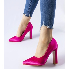 Rosa Satin-Stiletto-Pumps von Rivers 1