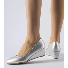 Houston silberne Ballerinas mit niedrigem Keilabsatz 1