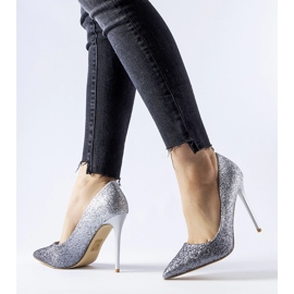 Silber glitzernde Covo High Heels silber- 1