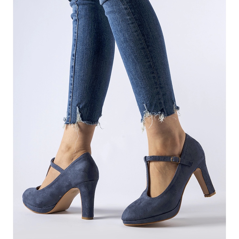 Blaue LaCaille-Pumps mit hohem Absatz 1
