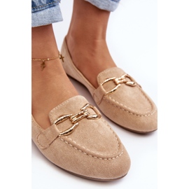 Beigefarbene Ghana-Loafer für Damen mit Verzierung 2