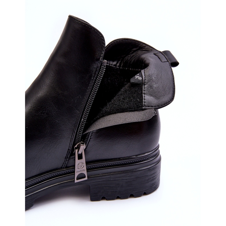 Frauenstiefel Öko-Leder isoliert Schwarz 4