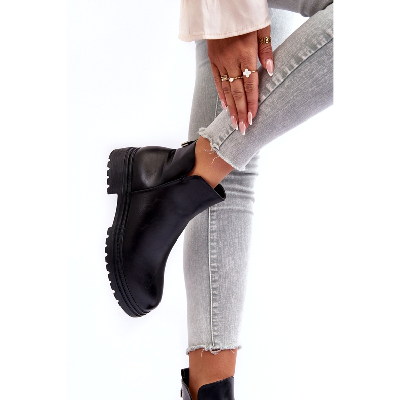 Frauenstiefel Öko-Leder isoliert Schwarz 2