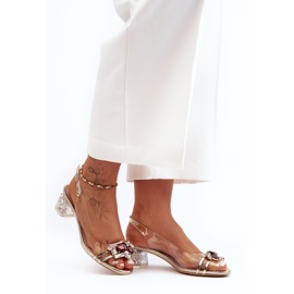 Sandalen mit niedrigem Absatz, Gold S.Barski MR1037-12 golden 1