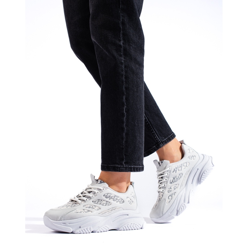 Shelovet Damen-Sneaker auf dicker Sohle, grau 1