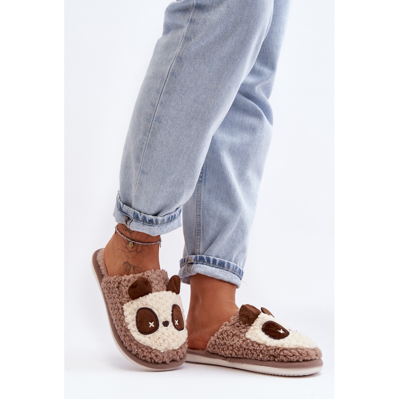 Warme Damenhausschuhe Braun Priseth 1