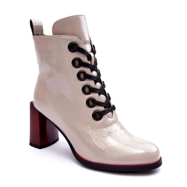 Lack-Schnürstiefelette S.Barski MR870-15 Hellgrau 2