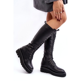 Isolierte Overknee-Overknee-Stiefel für Damen, schwarze Lliclies 2