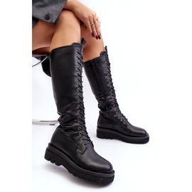 Isolierte Overknee-Overknee-Stiefel für Damen, schwarze Lliclies 5