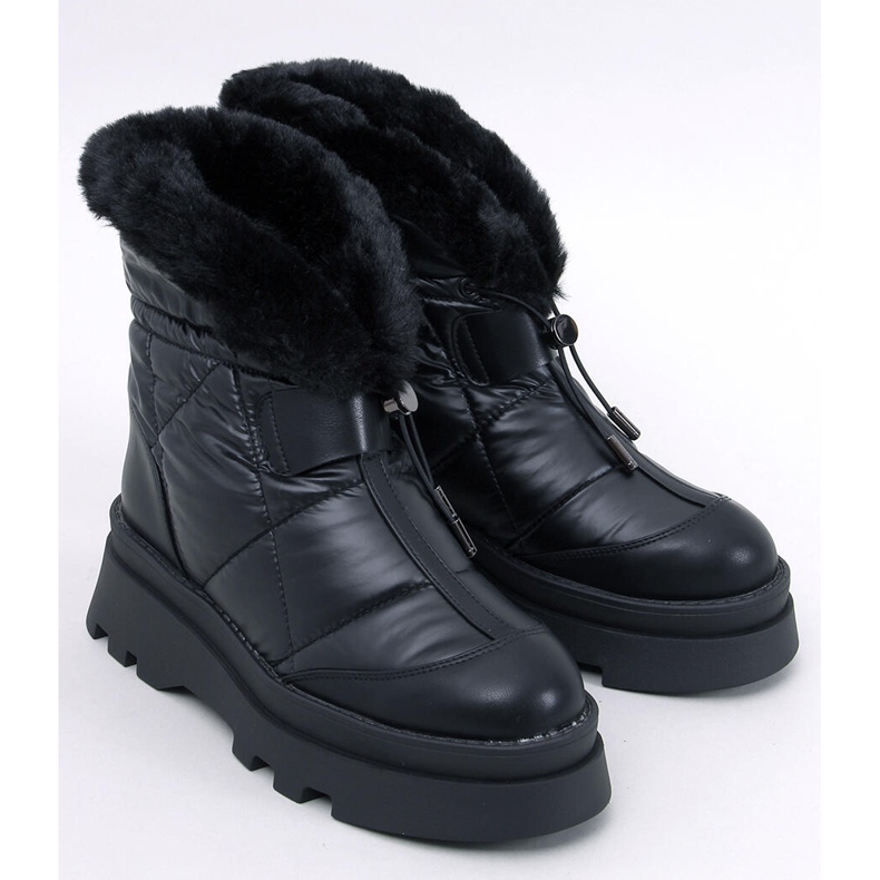 Tavaris Schwarze Schneestiefel mit Fell 1