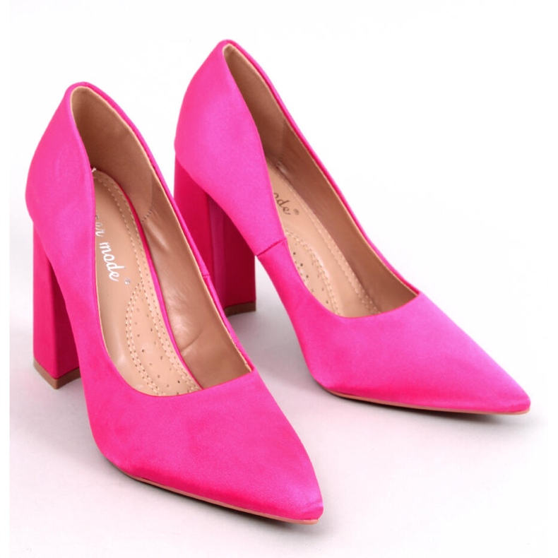 Astia Fuchsia Satin-Pumps mit hohen Absätzen rosa 1