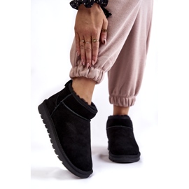 Frauen mit Wildleder niedrig isoliertem Schneestiefeln für Frauen schwarz 1