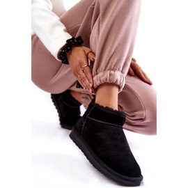 Frauen mit Wildleder niedrig isoliertem Schneestiefeln für Frauen schwarz 6