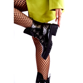 S.Barski Lackierte isolierte Stiefel von Frauen mit schwarzen Strassstiefeln 2