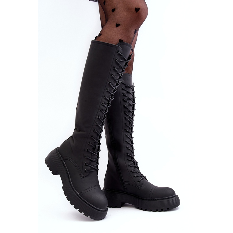 Seastar Schwarze Bergdis-Schnürstiefel, isolierte Overknee-Overknee-Stiefel 1