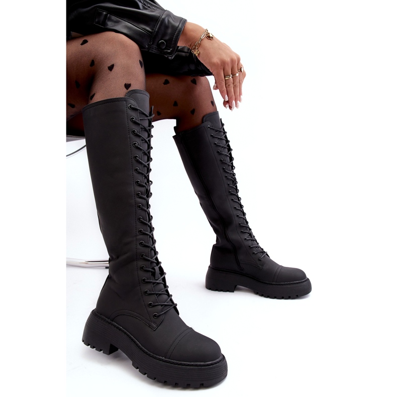 Seastar Schwarze Bergdis-Schnürstiefel, isolierte Overknee-Overknee-Stiefel 5