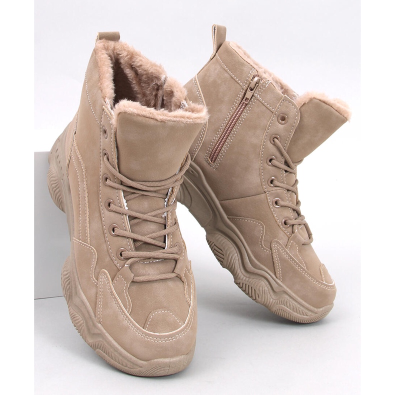 Elius Khaki isolierte Wintersneaker beige 1