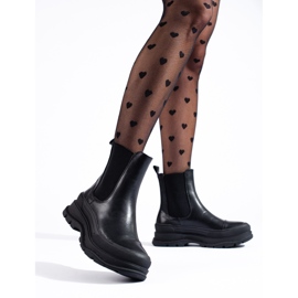 Klassische Shelovet Chelsea-Stiefel für Damen schwarz 1