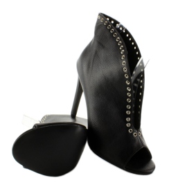 Stilettos Booties mit Nieten Hp-36 Schwarz 2
