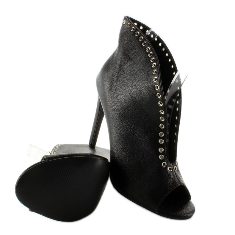 Stilettos Booties mit Nieten Hp-36 Schwarz 2