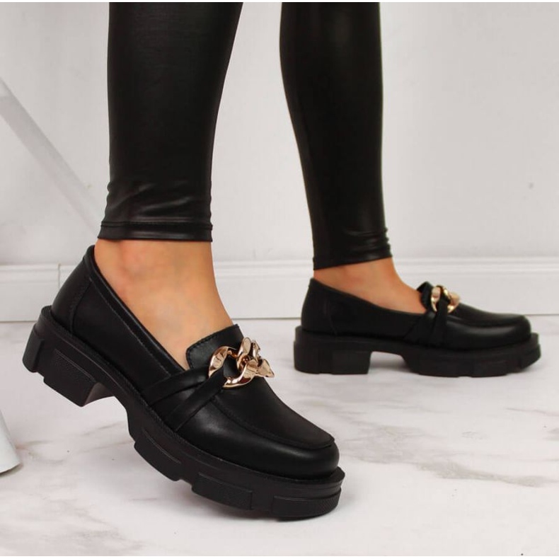 Lederschuhe mit Kette Filippo W PAW252, schwarz 2