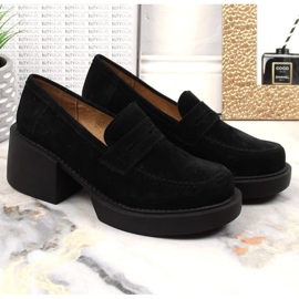 Filippo W DP4685/23 Mokassins aus Leder mit hohen Absätzen schwarz 2