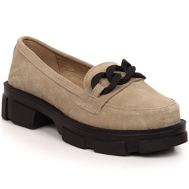 Lederschuhe mit Kette Filippo W DP3221/23 beige 1
