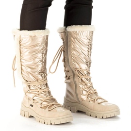 Rieker W RKR640 wasserdichte hohe Schneestiefel, Beige 2