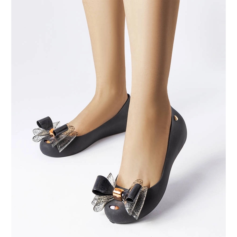 Schwarze Meliski-Ballerinas mit Jerome-Schleife 1