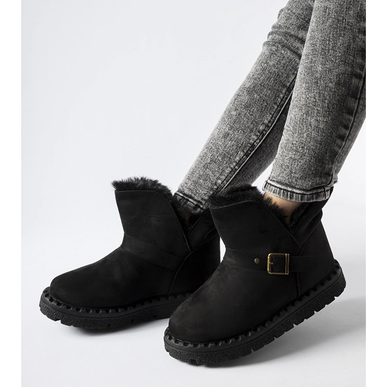 Schwarze isolierte Schneestiefel mit Monal-Ausschnitt 1