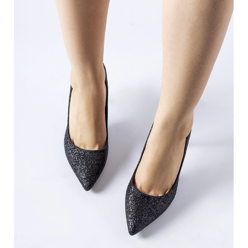 Schwarze glitzernde Schaumburg-Stilettos 1