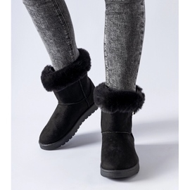 Schwarze Borgorato-Schneestiefel mit Fellfutter 1