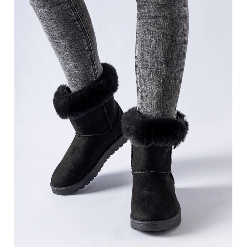 Schwarze Borgorato-Schneestiefel mit Fellfutter 1