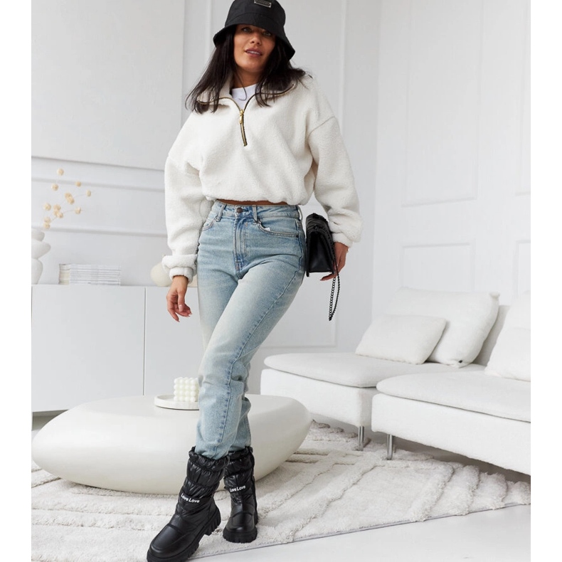 Schwarze isolierte Damen-Schneestiefel von Pulliam 1