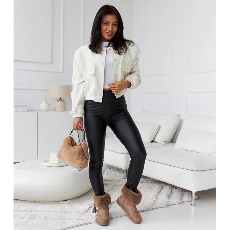 Braune Geradino-Schneestiefel mit Fellfutter 1