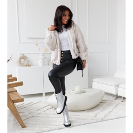 Silberne, isolierte Stiefeletten mit Malvaro-Steppung silber- 1