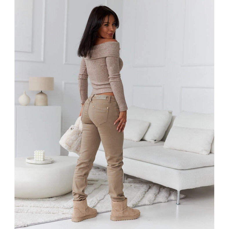 Beige isolierte kurze Schneestiefel von Menaggio 1