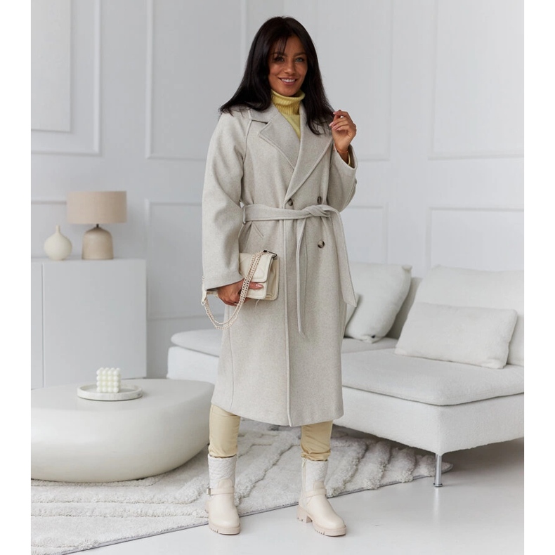 Beigefarbene Stiefeletten mit dekorativer Brembo-Steppung 1