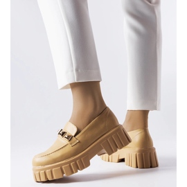 Beige Frisco-Plateau-Loafer 1