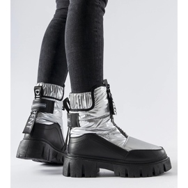 Isolierte Schneestiefel von Moorhead in Silber und Schwarz 1