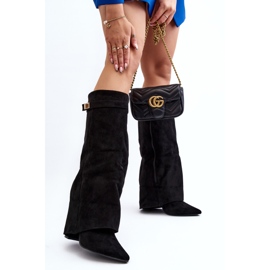 Overknee-Stiefel mit hohem Absatz für Damen in Schwarz von Portora 2