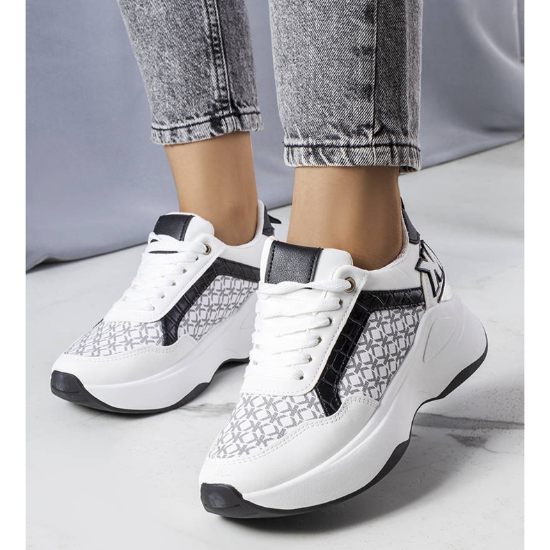 Schwarze Turnschuhe mit Margie-Monogramm weiß 1