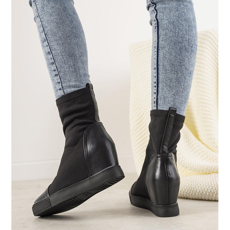 Schwarze elastische Keilsneaker Partida 1