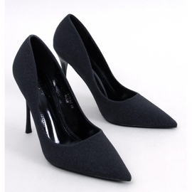 Glänzende High Heels mit Diamoi Black-Partikeln schwarz 1