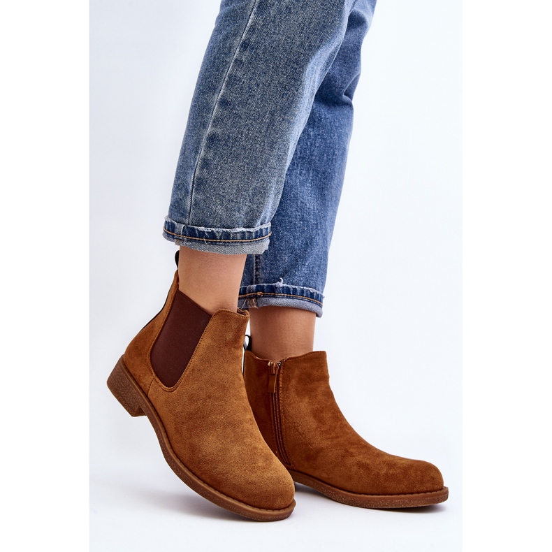 Camel Sawarra niedrige Chelsea-Stiefel für Damen braun 2
